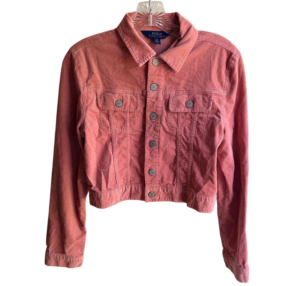 Polo Ralph Lauren Girls Sz 16 Corduroy Trucker Jacket in a dusty pink / mauve